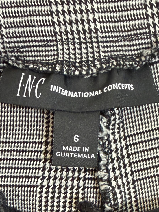 INC Plaid Stretch Women’s Shorts - Black & White - Picture 6 of 9